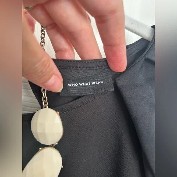 Who What Wear Black Puff Sleeve Blouse - Picture 2 of 7